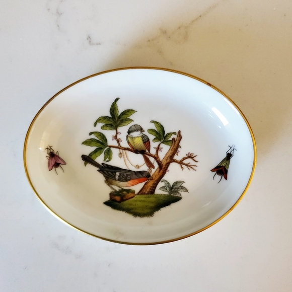 *SOLD* Herend Rothschild Bird Shell & Ring Dish - Picture 4 of 11
